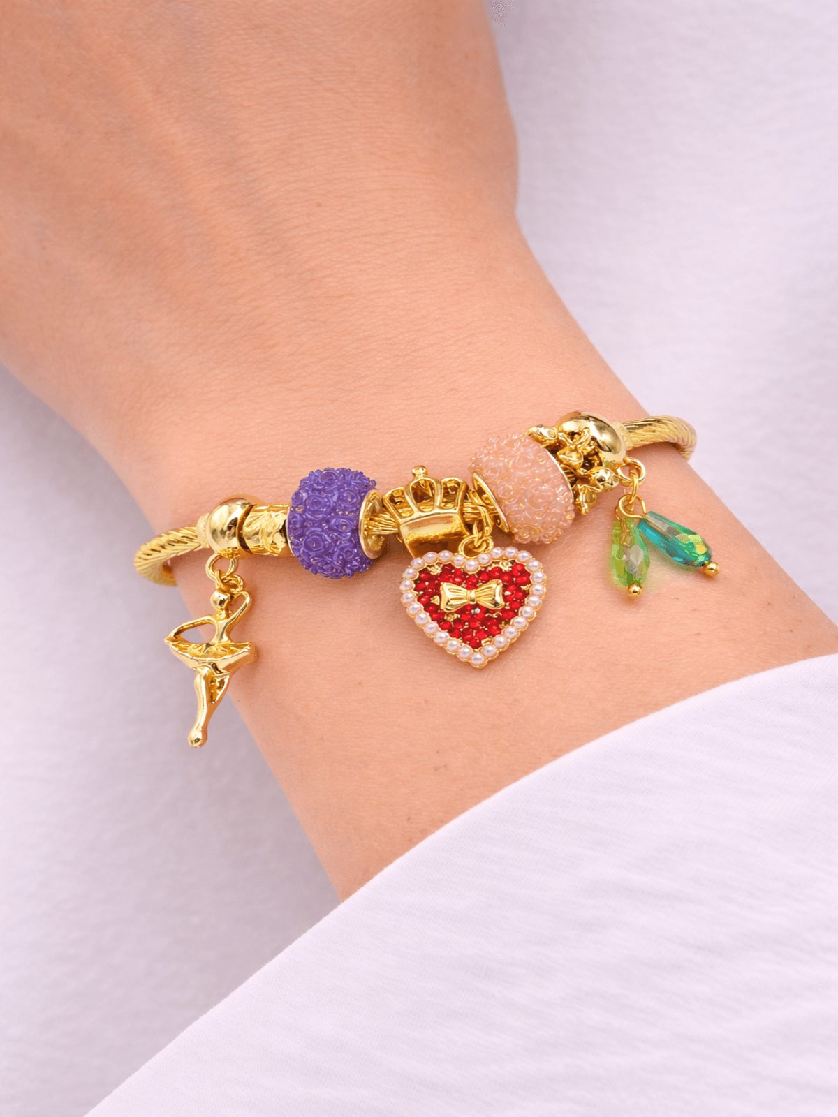 Ατσάλινο Βραχιόλι με Charms Κόκκινη Καρδιά Ατσάλινο Βραχιόλι με Charms Κόκκινη Καρδιά