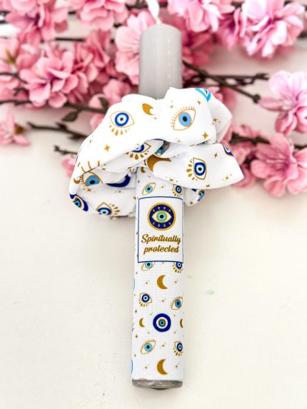 Χειροποίητη Αρωματική Λαμπάδα με Scrunchie για τα Μαλλιά με Μάτια