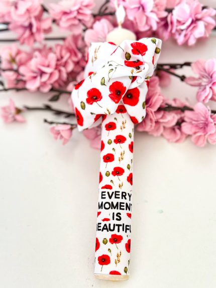 Χειροποίητη Αρωματική Λαμπάδα με Scrunchie για τα Μαλλιά με Λουλούδια