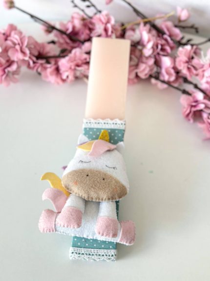 Χειροποίητη Αρωματική Λαμπάδα με Μονόκερο