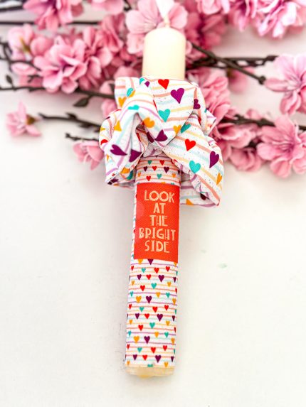 Χειροποίητη Αρωματική Λαμπάδα με Scrunchie για τα Μαλλιά με Καρδιές