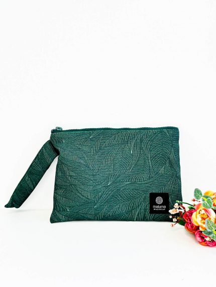 Τσάντα Καρπού Πράσινη με Φύλλα (Small)